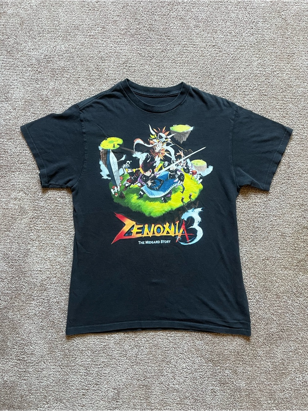 VTG ‘11 Zenonia 3 The Midgard Story Gamevil Mobile RPG Faded Black Promo Tee